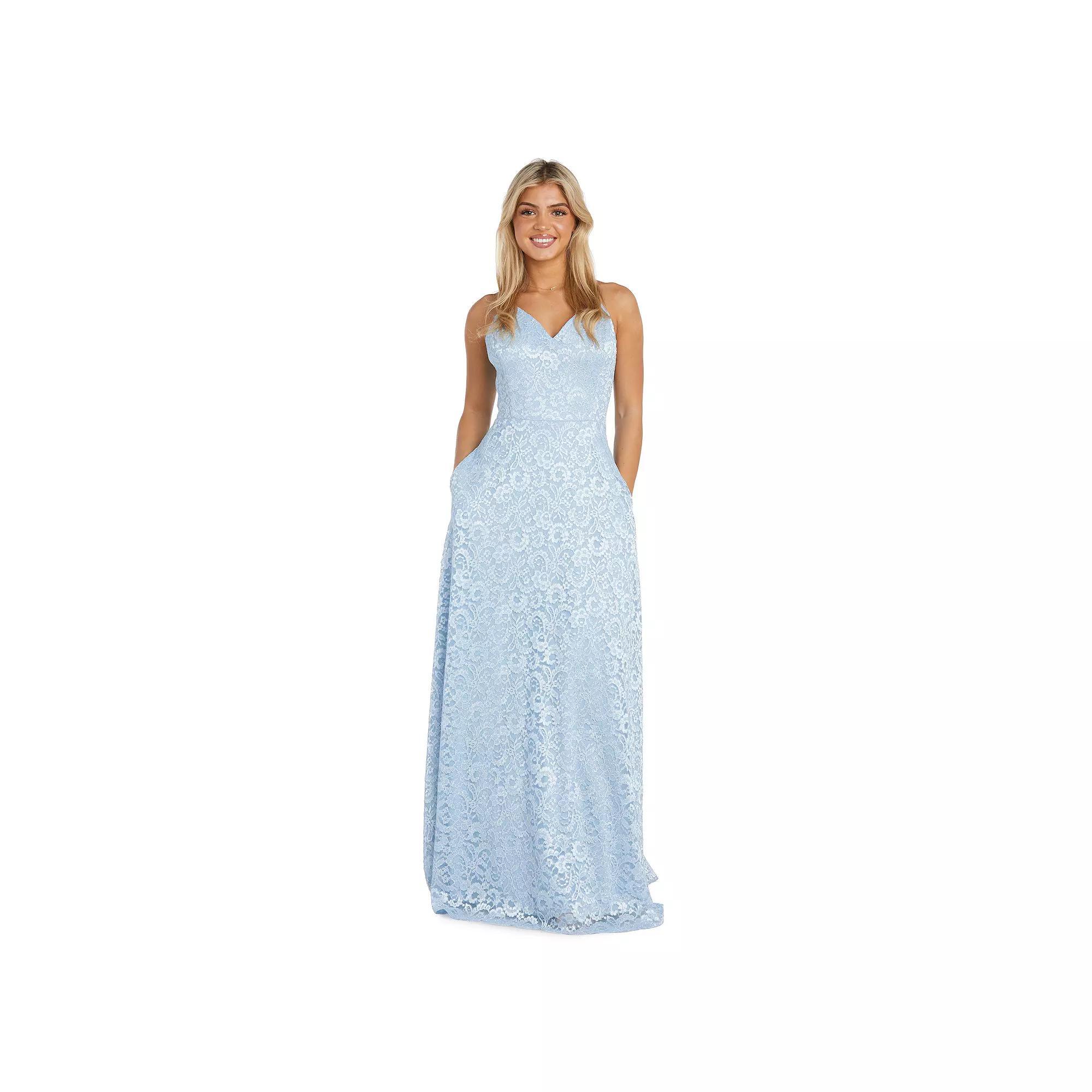 Juniors Morgan and Co Long Full-Skirt Lace Ball Gown, Girls Product Image