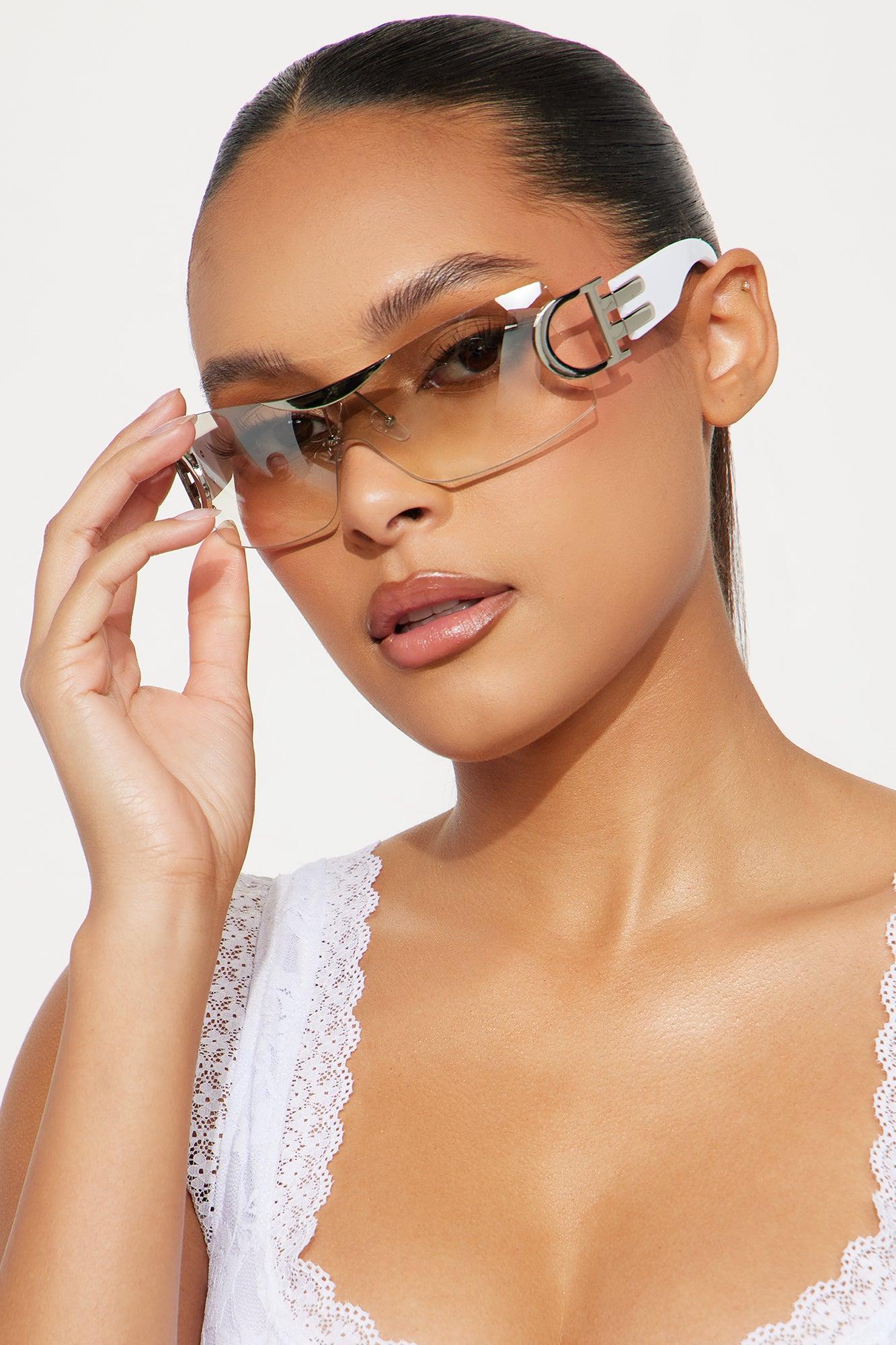 Diana Clear Shield Sunglasses - White Product Image
