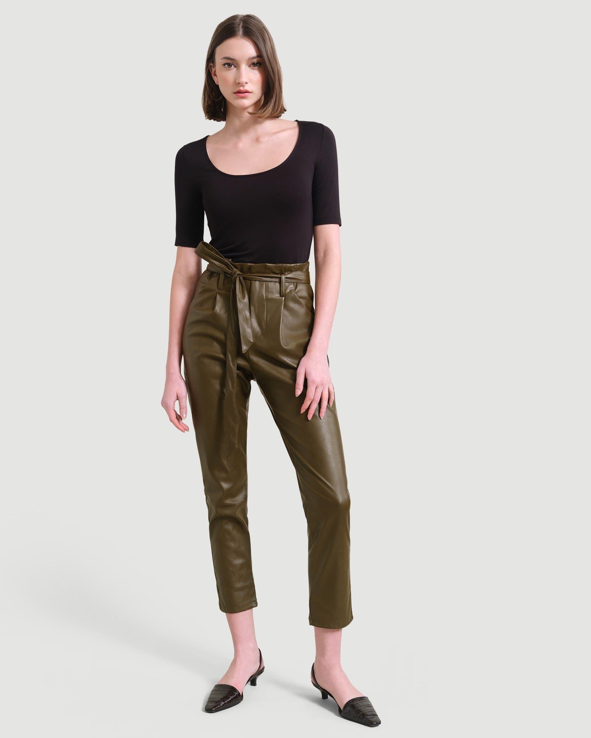 Bethany Paperbag Vegan Leather Trousers Product Image