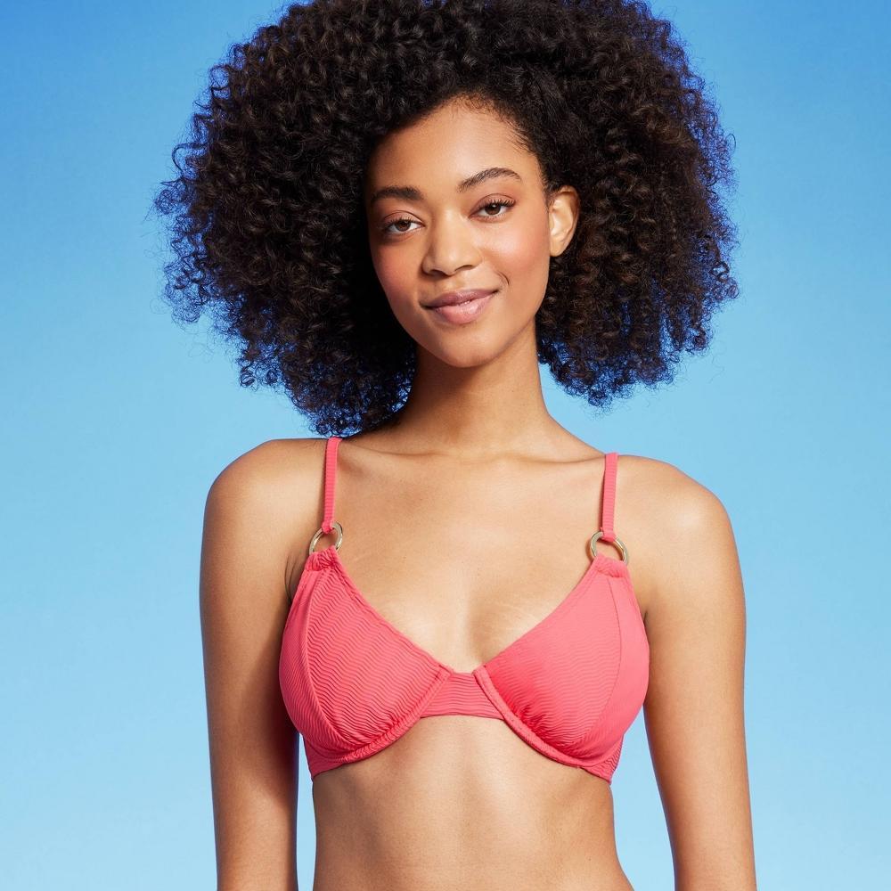 Womens Jacquard Ring Front Underwire Bikini Top - Shade & Shore Neon Product Image