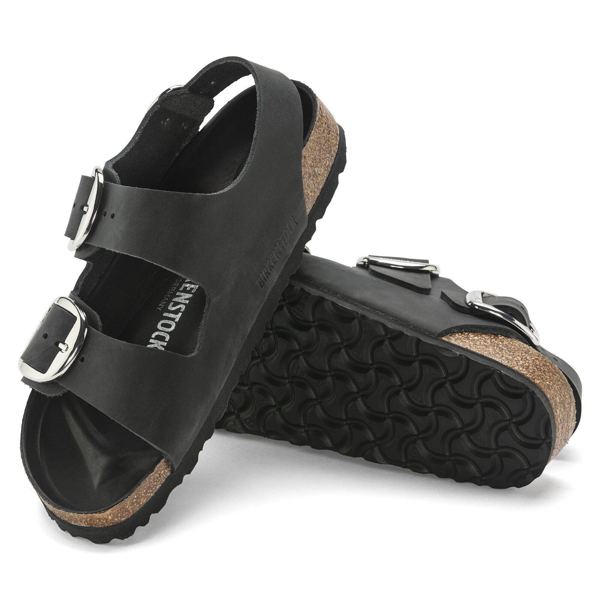 Milano Big Buckle Oiled Leather Olive Green Product Image