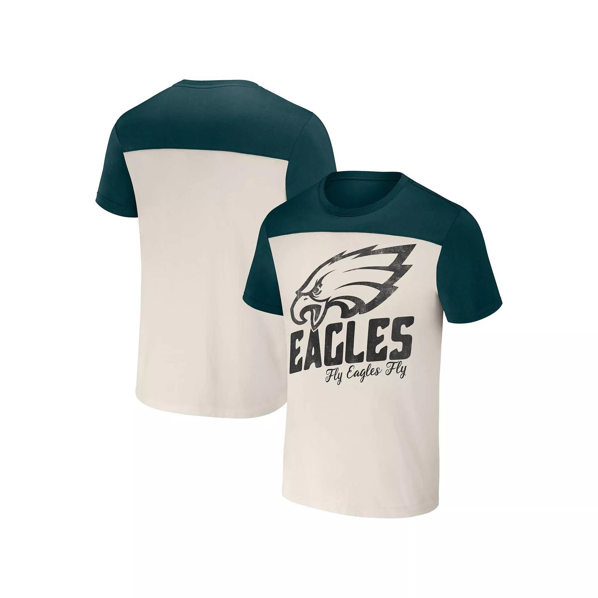 Men's NFL x Darius Rucker Collection by Fanatics Cream Philadelphia Eagles Colorblocked T-Shirt, Size: 2XL, Beige Product Image