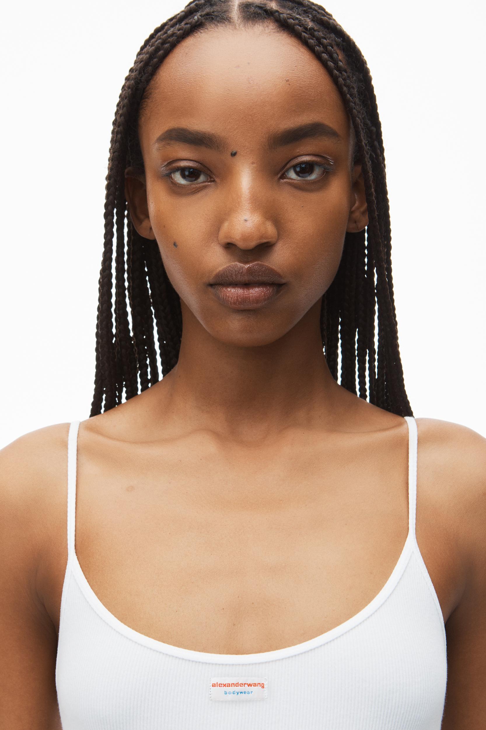Crystal Hotfix Cropped Camisole In Waffle Knit Product Image