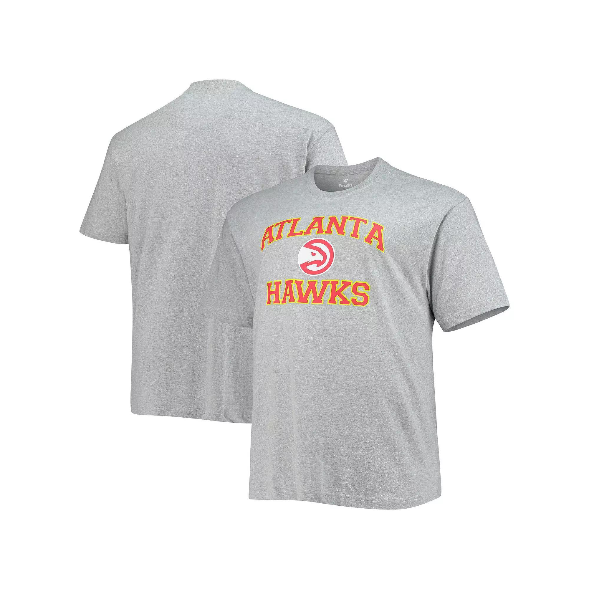 Men's Heathered Gray Atlanta Hawks Big & Tall Heart & Soul T-Shirt, Size: XLT, Grey Product Image