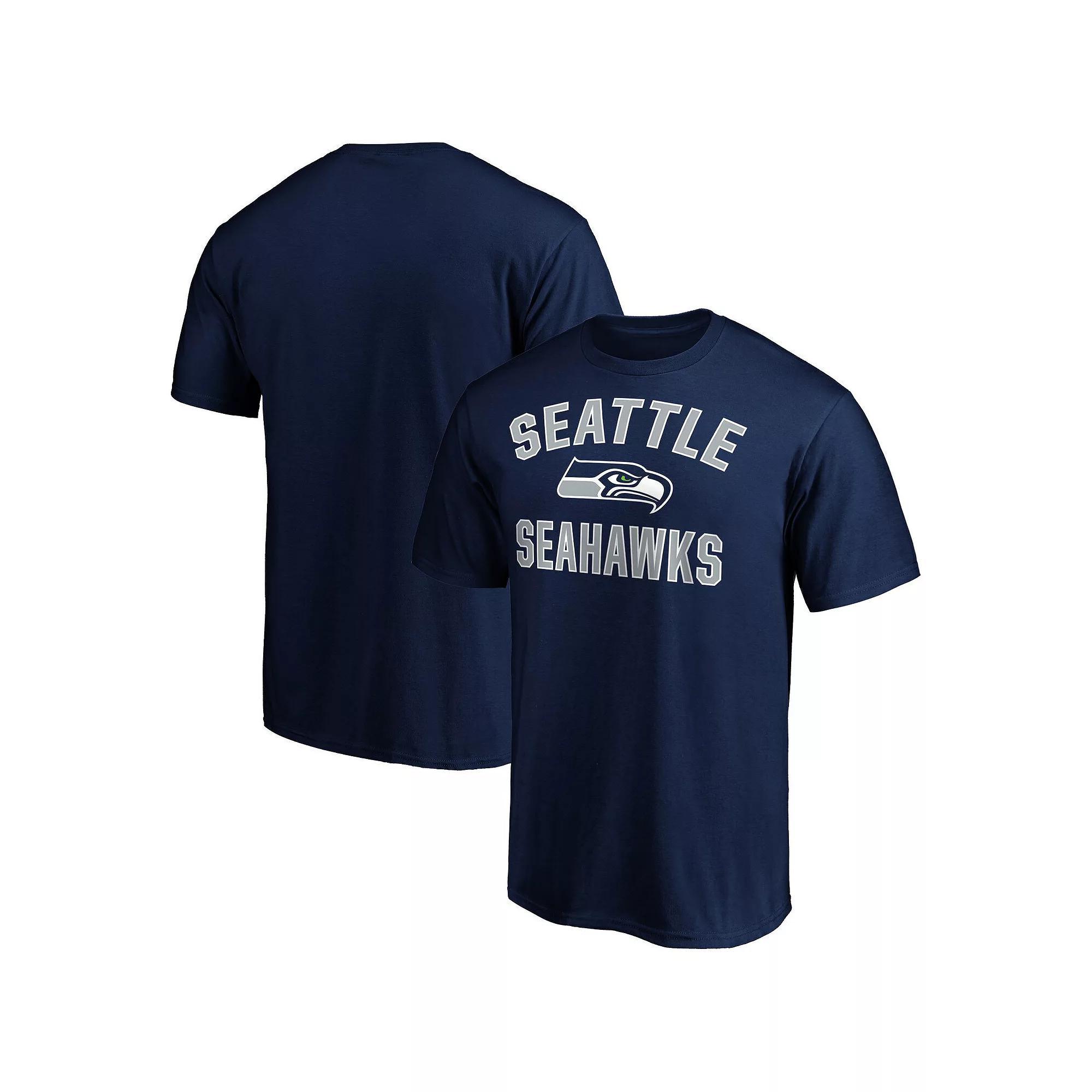 Men's Fanatics Branded College Navy Seattle Seahawks Victory Arch T-Shirt, Size: Medium, Blue Product Image