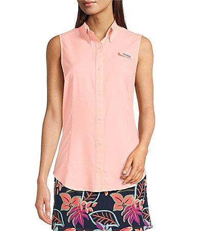 Columbia Womens Tamiami Collar Neck Sleeveless Button Front Shirt Product Image