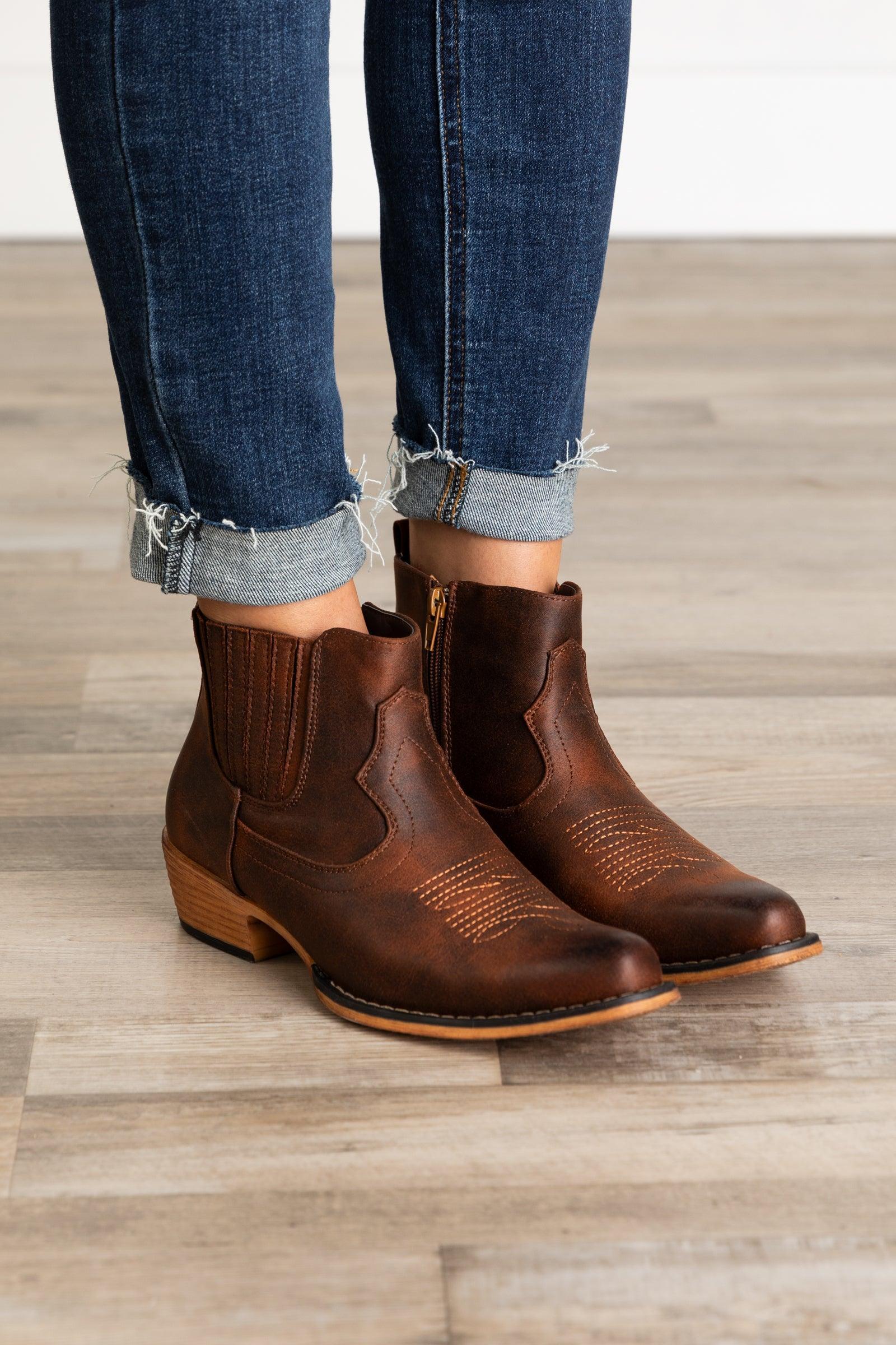Pointed Cowgirl Bootie With Zipper Product Image