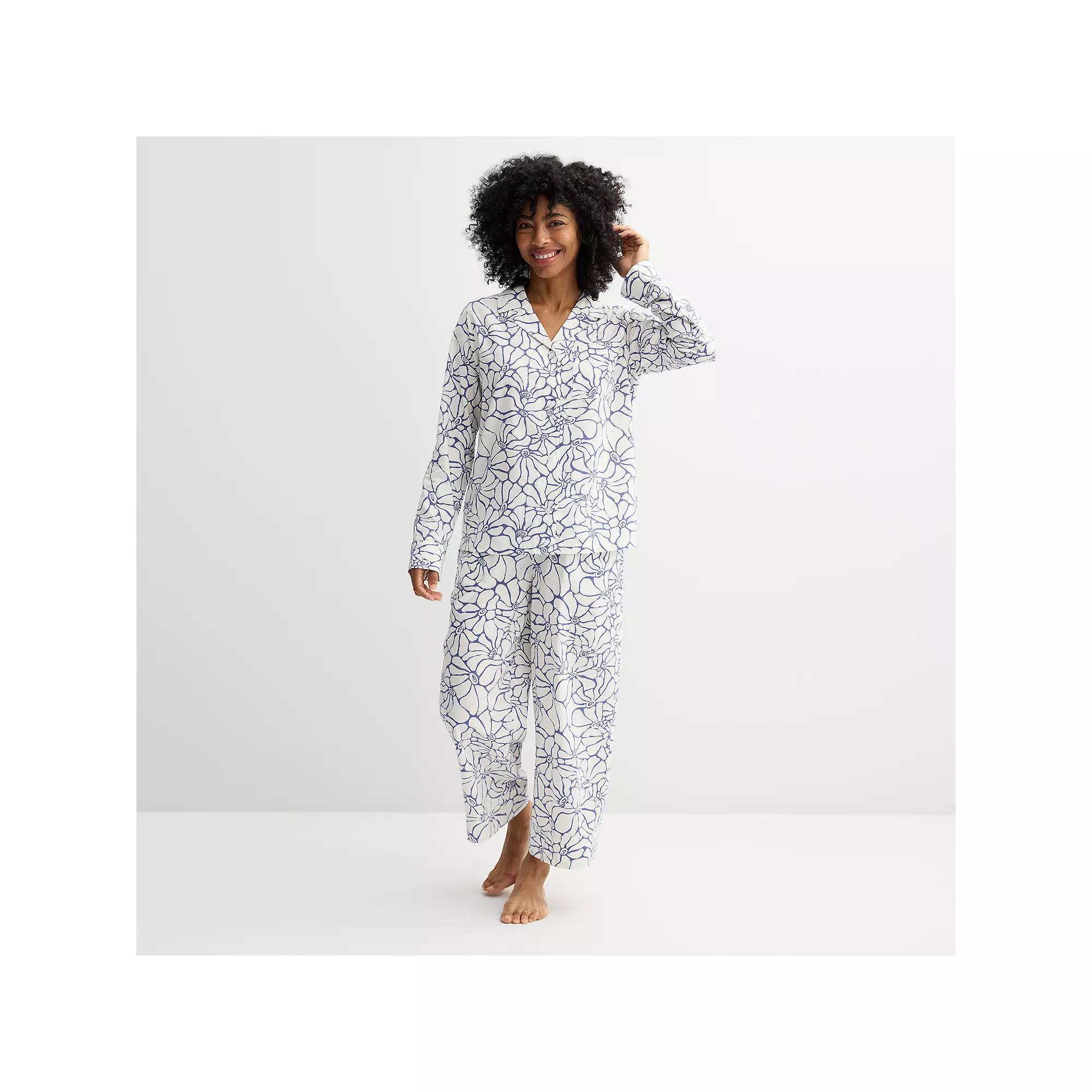 Women's Sonoma Goods For Life® Woven Pajama Top, Size: Small, Fun Floral Product Image