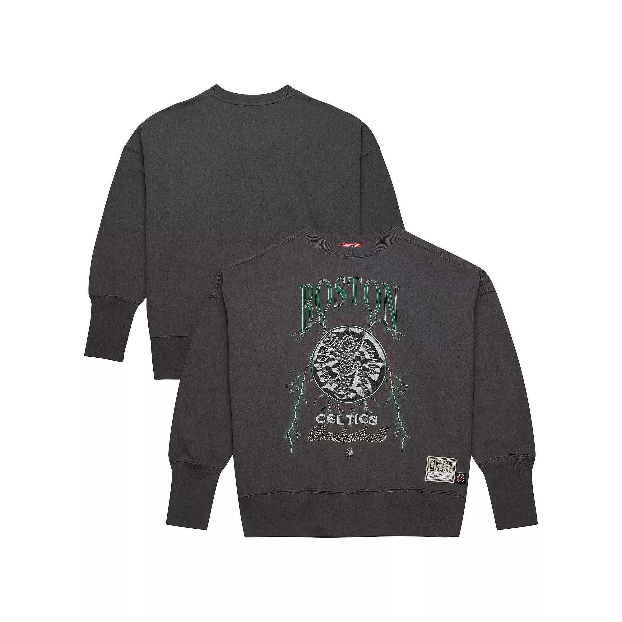 Women's Mitchell & Ness Charcoal Boston Celtics Hardwood Classics Lightweight Pullover Sweatshirt, Size: Medium Product Image