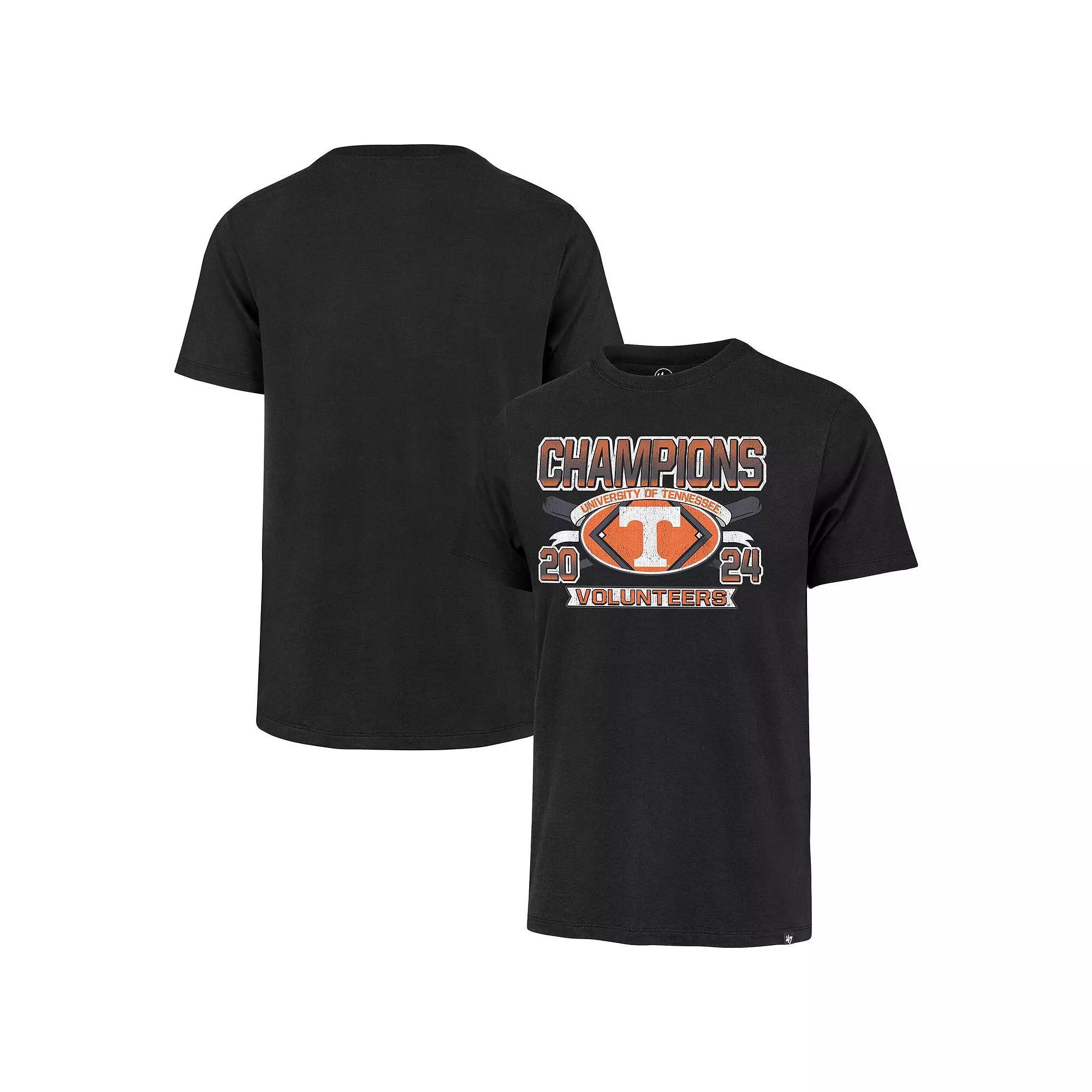 Men's '47 Black Tennessee Volunteers 2024 NCAA Men's Baseball College World Series Champions Franklin T-Shirt, Size: XL Product Image