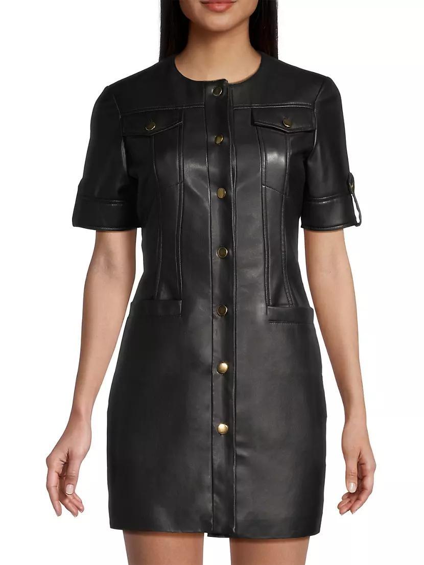 Gale Faux Leather Mini Dress Product Image