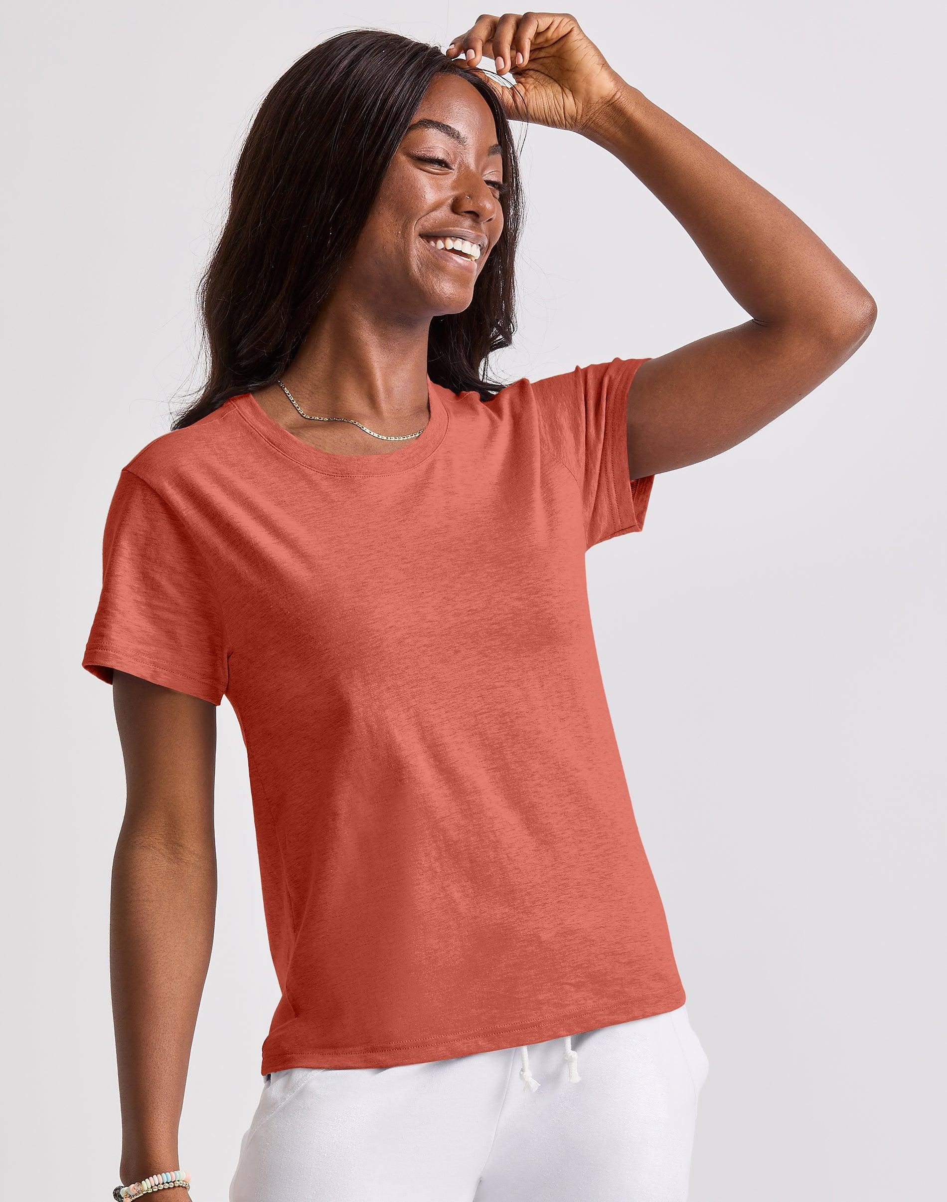 Hanes Originals Womens Tri-Blend T-Shirt Concentrated Coral PE Heather XS Product Image
