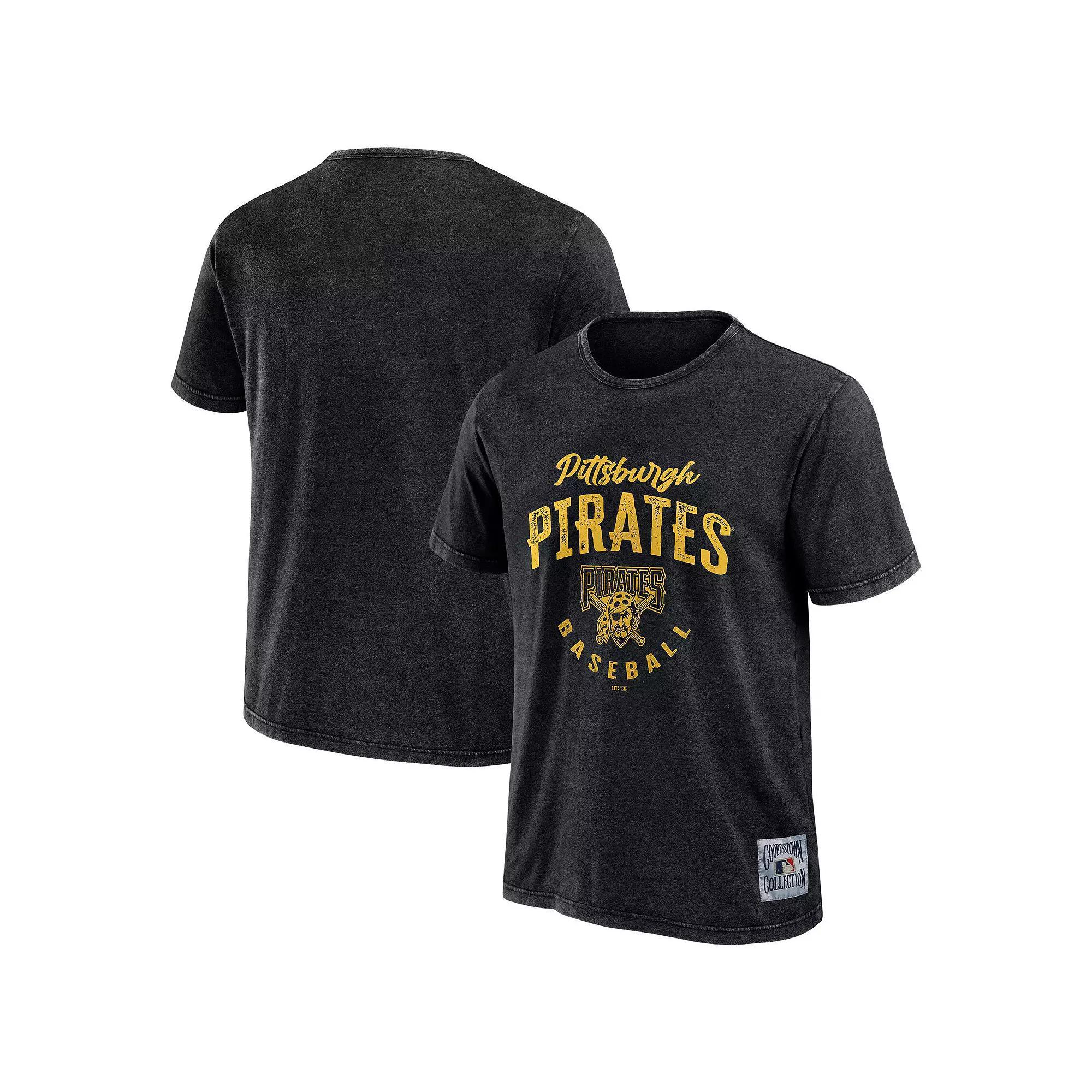 Men's Darius Rucker Collection by Fanatics Black Pittsburgh Pirates Cooperstown Collection Washed T-Shirt, Size: Small Product Image