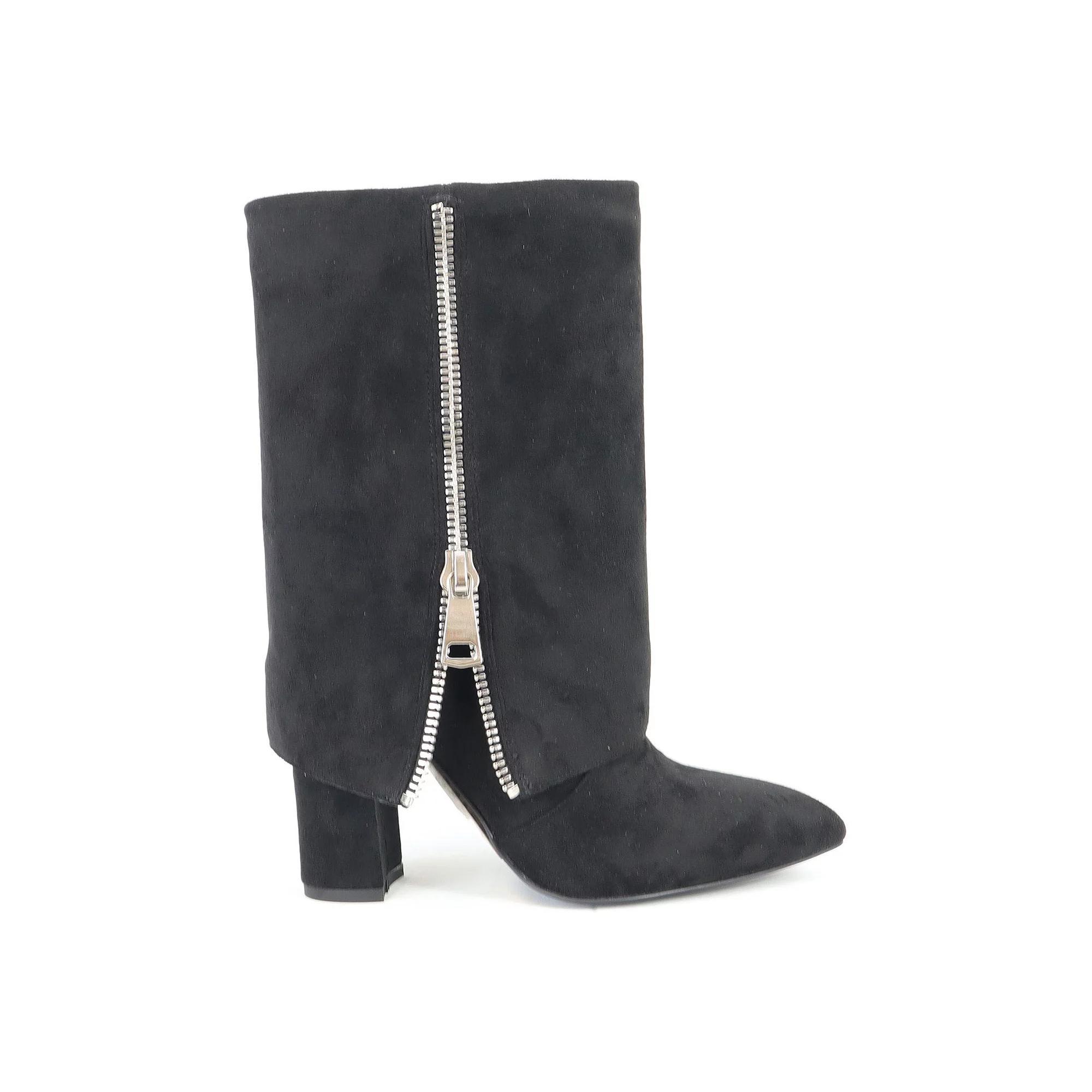 Yoki Vixxie Women's Fold Over BootsWith Zipper, Size: 6, Black Product Image