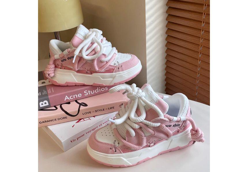 Platform Panel Mesh Sneakers Product Image