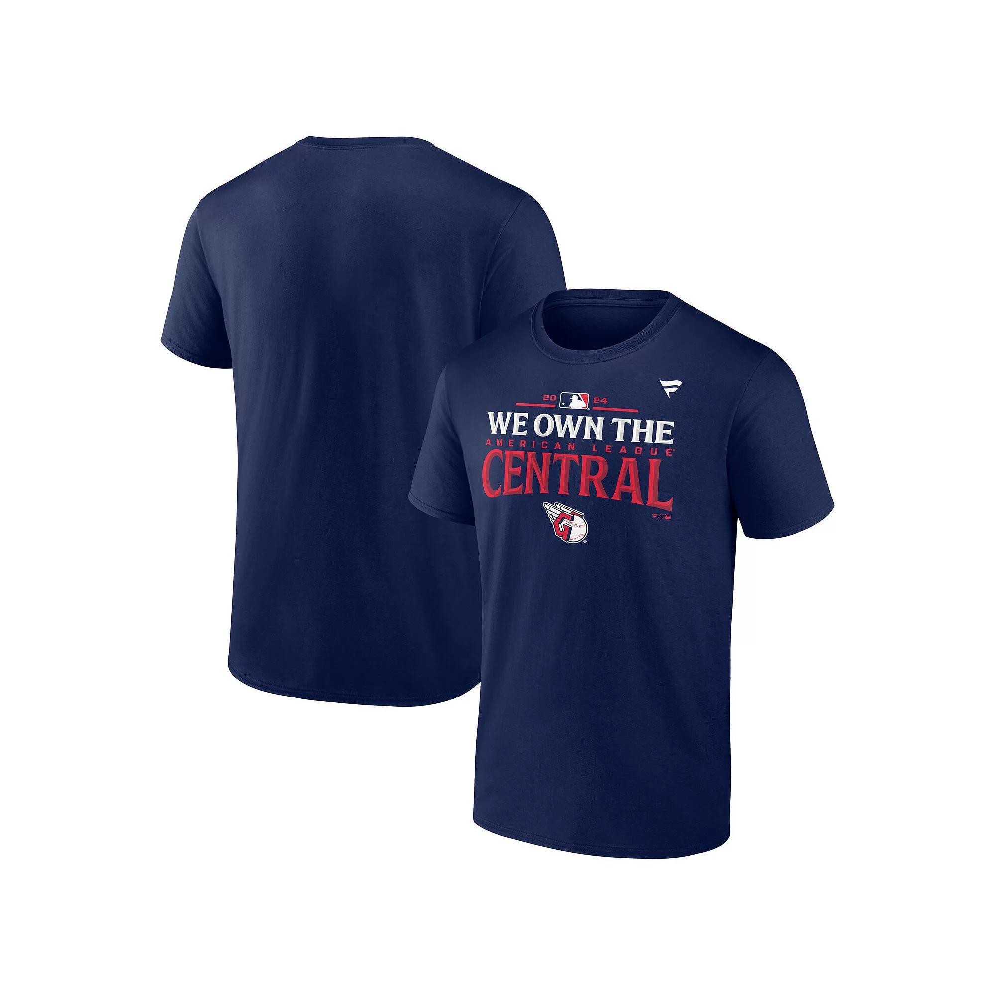 Men's Fanatics Navy Cleveland Guardians 2024 AL Central Division Champions Locker Room T-Shirt, Size: Medium, Grd Blue Product Image