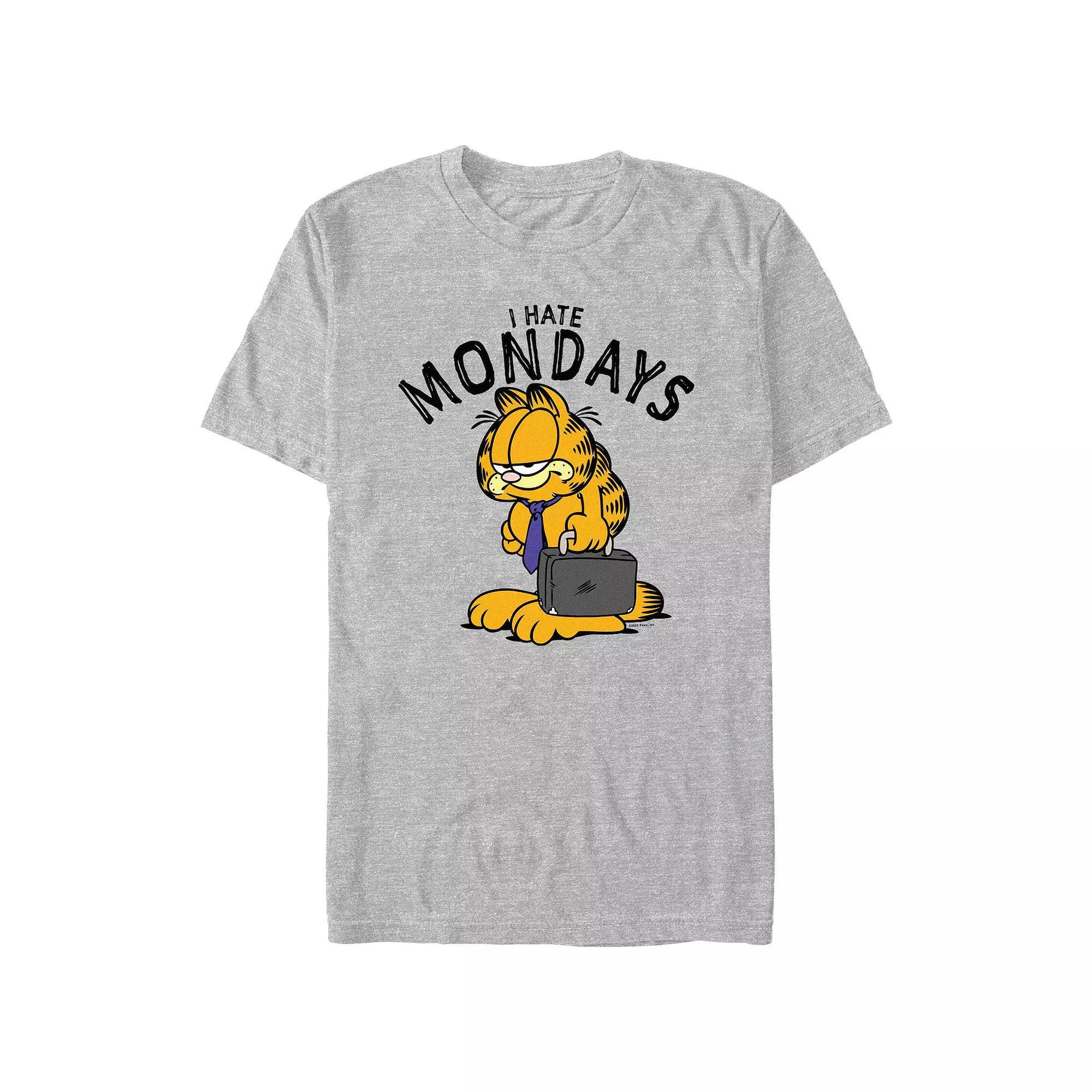 Men's Garfield I Hate Mondays Graphic Tee, Size: XL, Athletic Grey Product Image