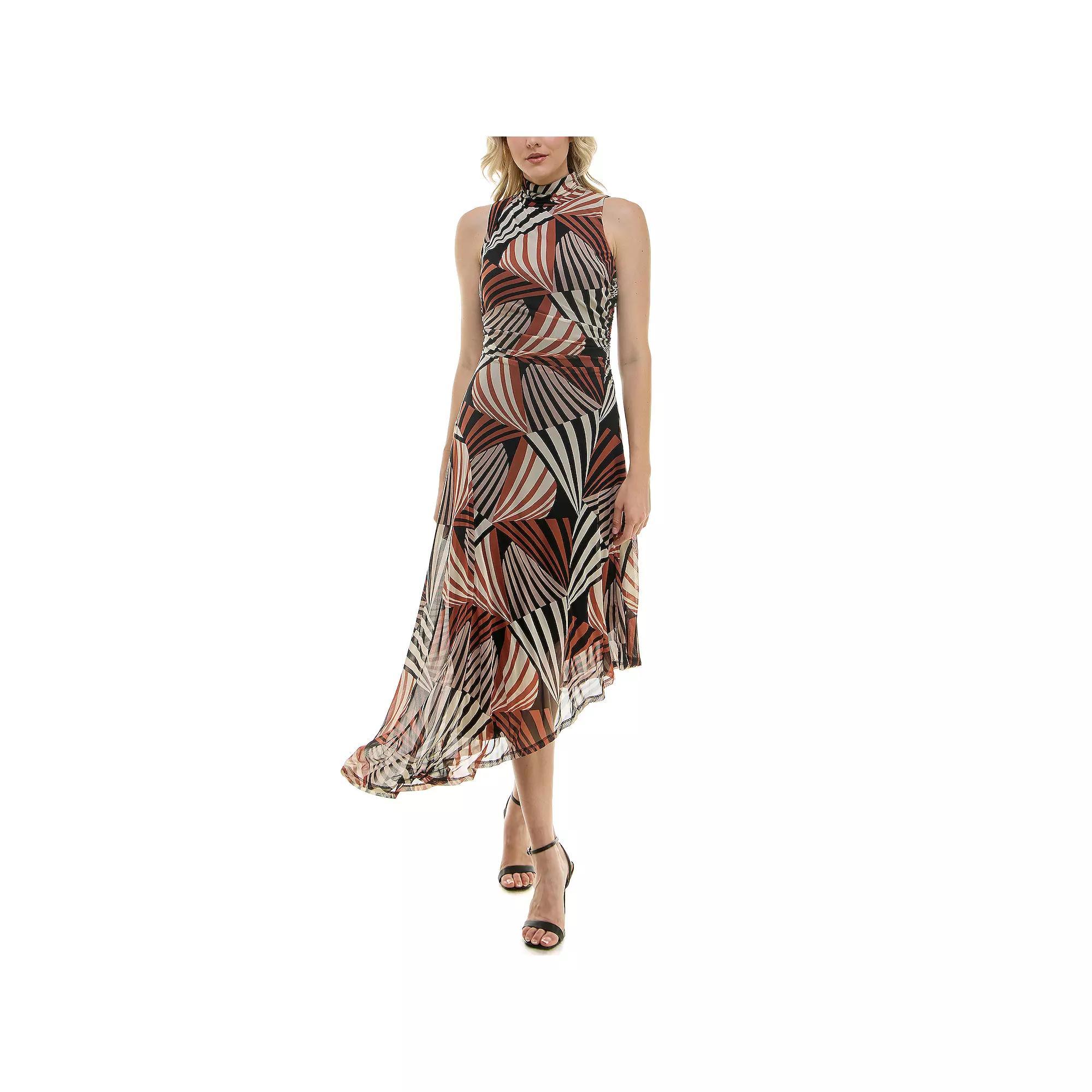 Womens Taylor Victoria Mesh Asymmetrical Dress Product Image