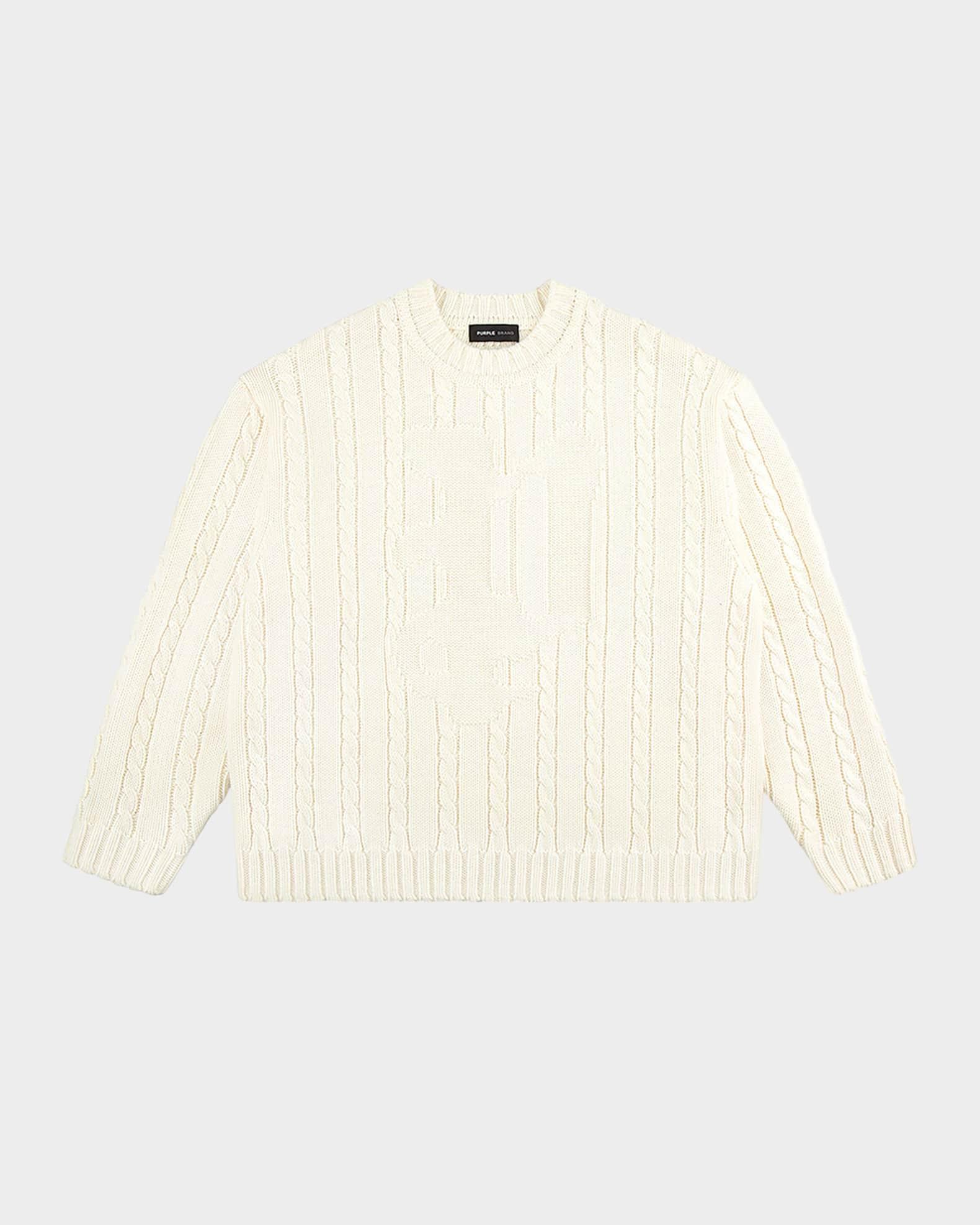 Mens Wool Cable Sweater Product Image