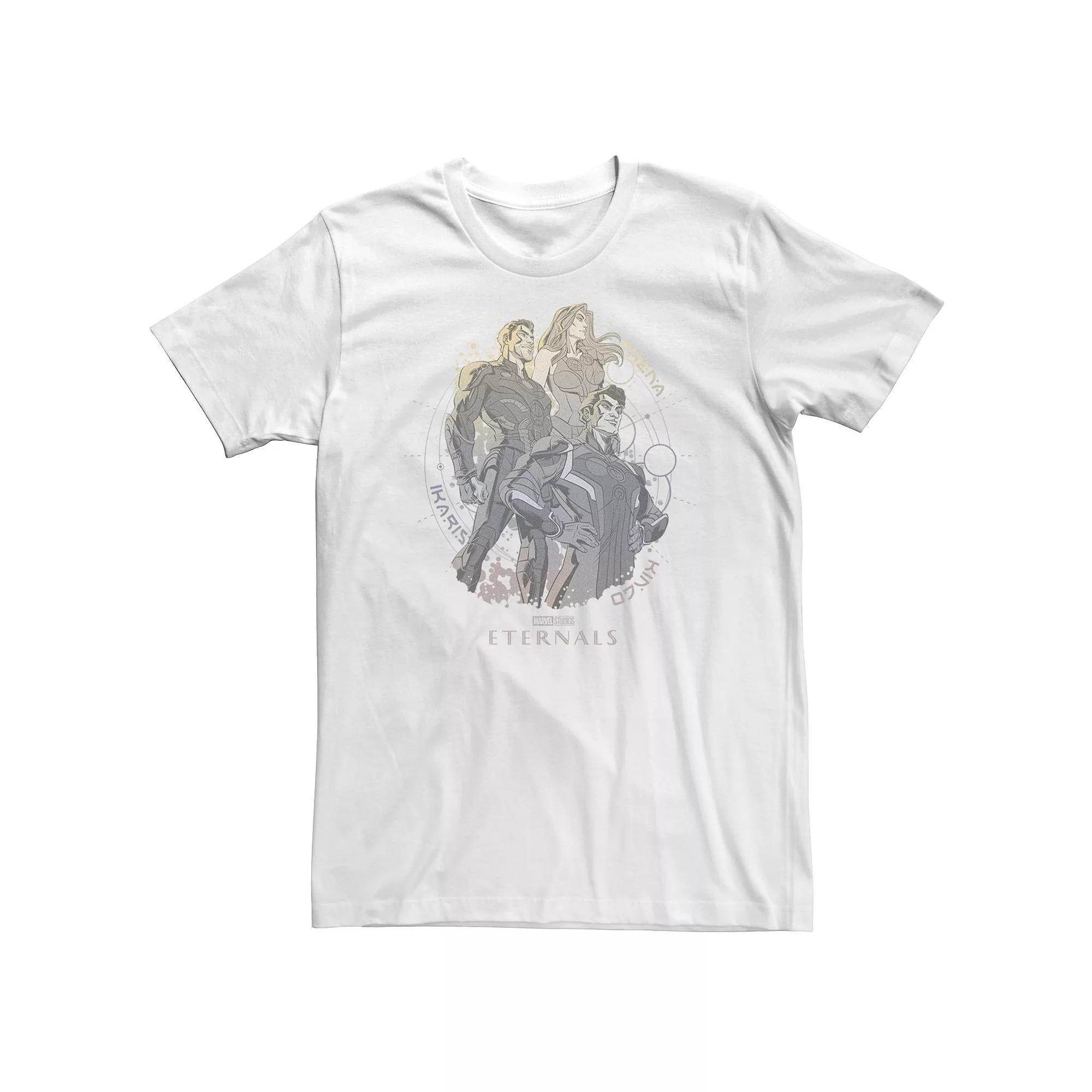 Big & Tall Marvel Eternals The Immortals Of Earth Sketched Collage Tee, Men's, Size: 3XL Tall, White Product Image