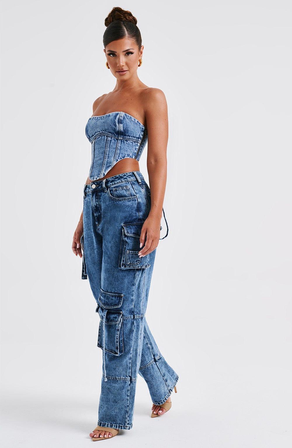 Brooklyn Cargo Pant - Dark Wash Product Image