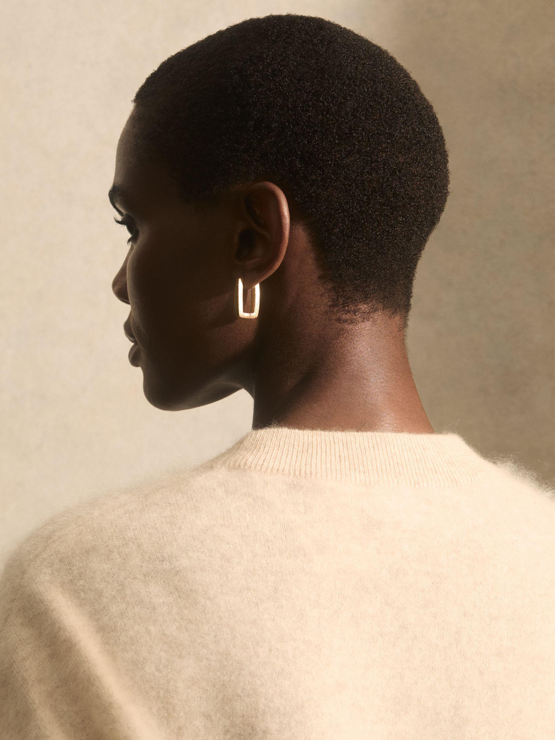 Geometric Hoop Earrings in Gold Tone Product Image