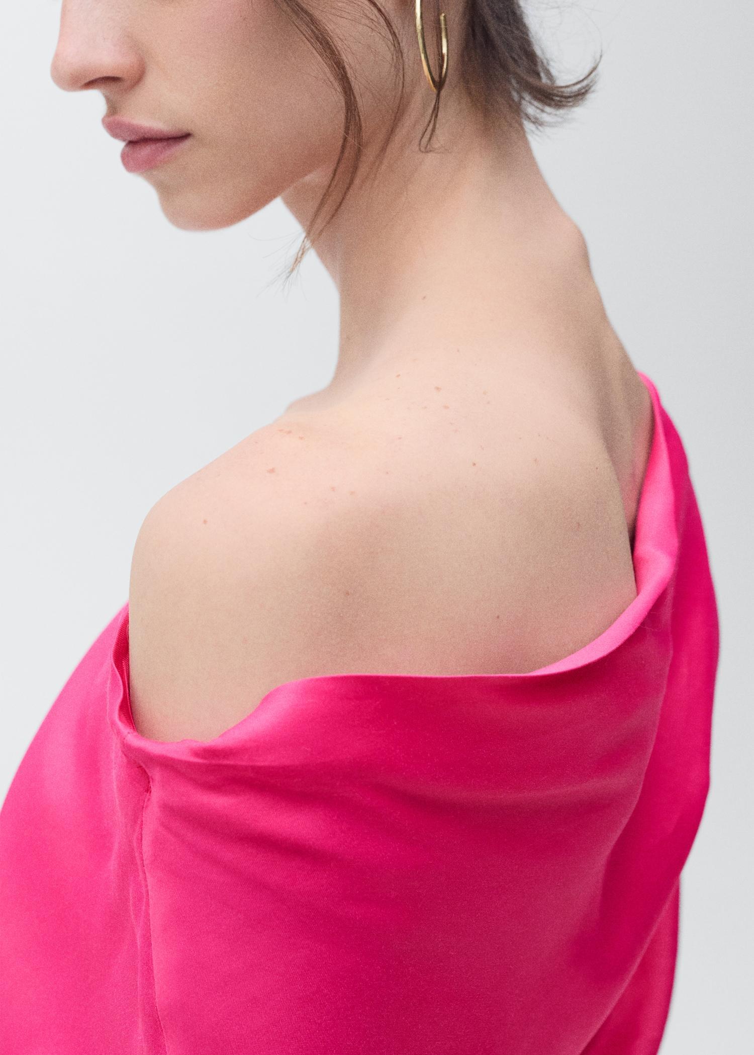 Draped asymmetrical midi-dress - Women | MANGO USA Product Image