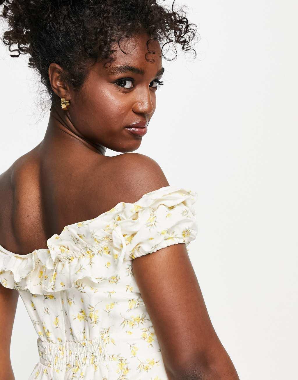 Ever New bardot frill midi dress Product Image