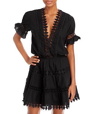 Peixoto Ora Cotton Embroidered Mini Dress Swim Cover Up Product Image