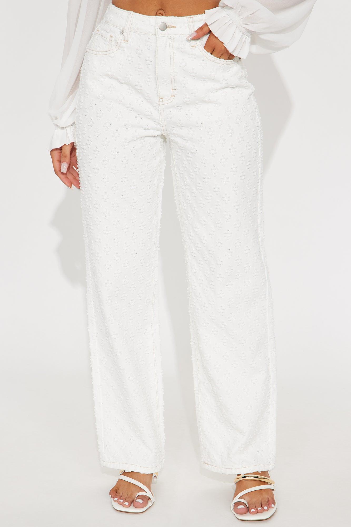 City Dreams Loose Straight Leg Jeans - White Product Image