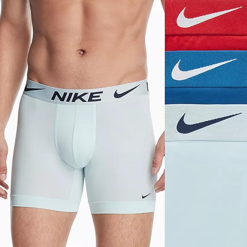 Men's Nike Dri-FIT Essential 3-pack Microfiber Boxer Briefs, Size: Medium, Blue Topaz Product Image