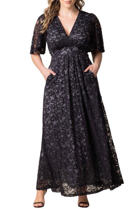 Luminous Sequin Lace Long Gown - Plus Product Image