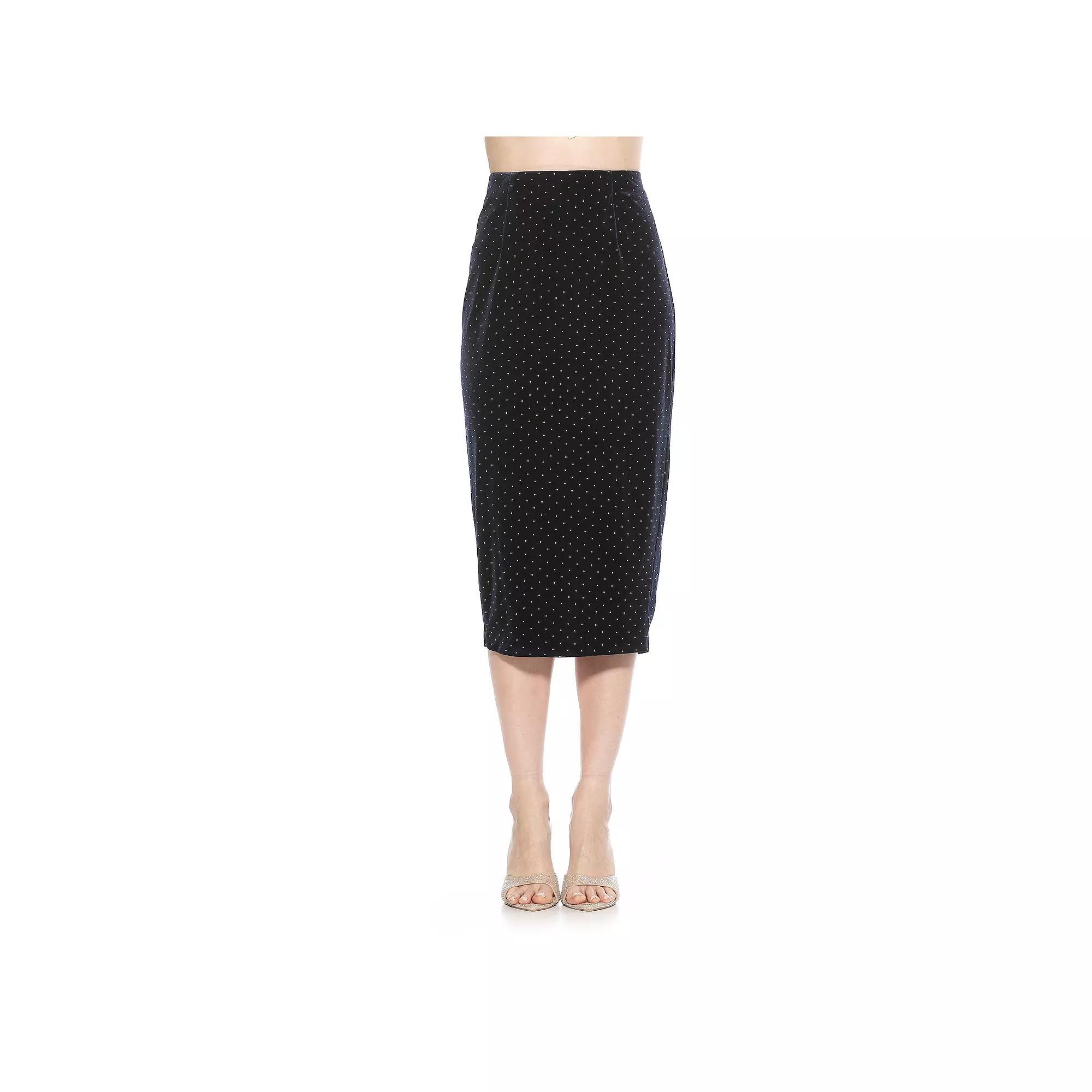 Women's Alexia Admor Jayden Fitted Midi Skirt, Size: 8, Blue Product Image