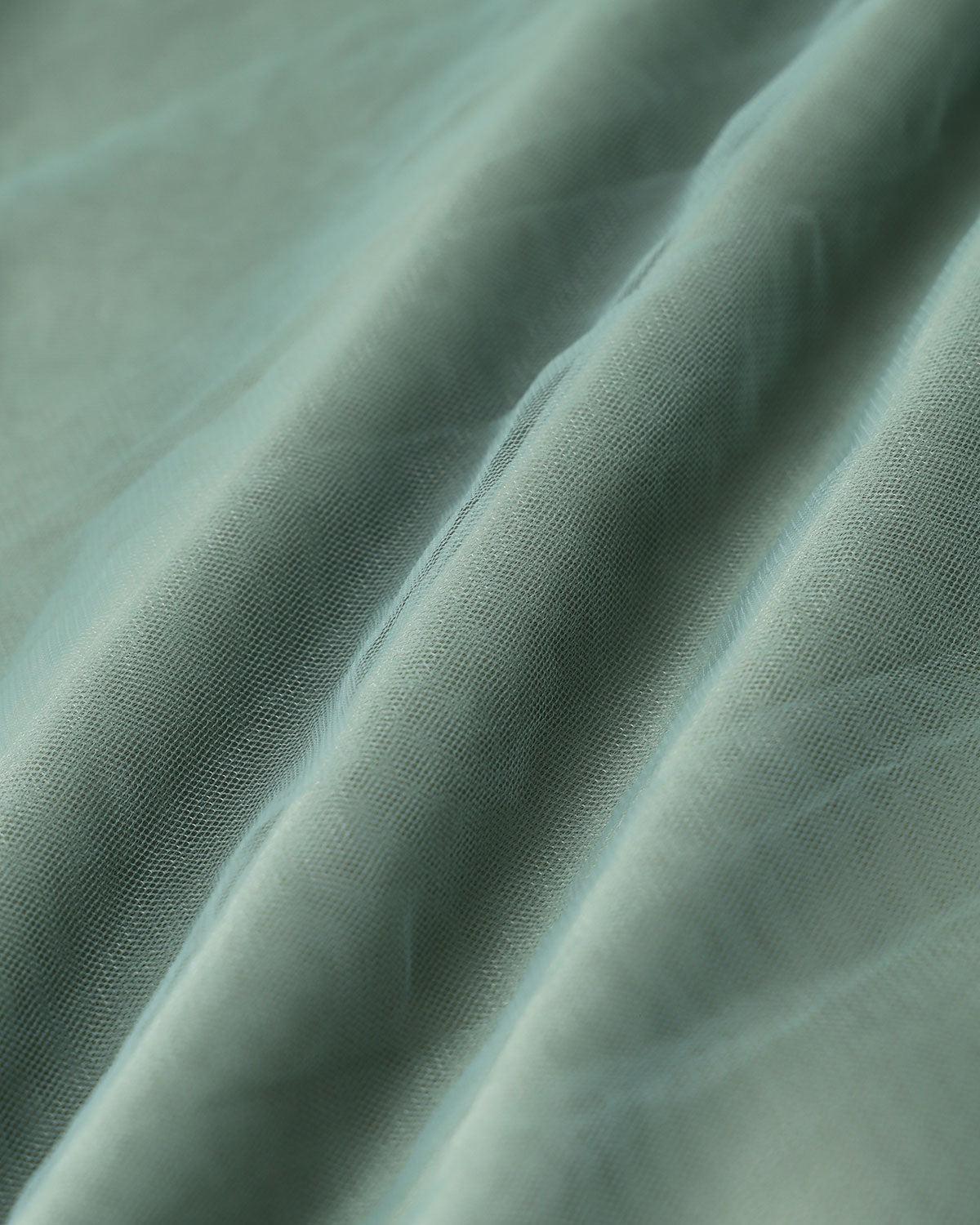 Green Mesh Flowy Slip Midi Dress Product Image