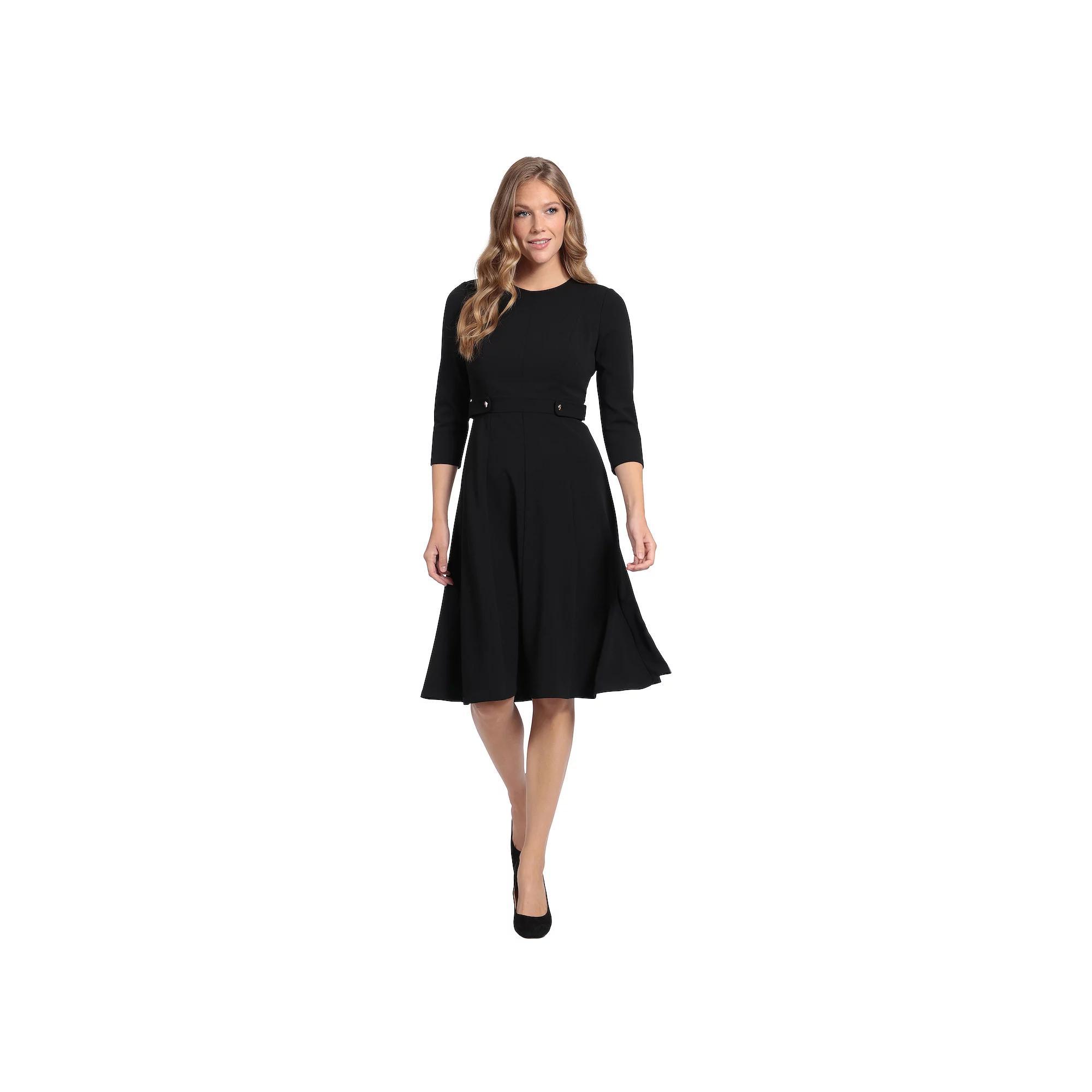 Women's Petite London Times Fit & Flare Dress, Size: 10 Petite, Black Product Image