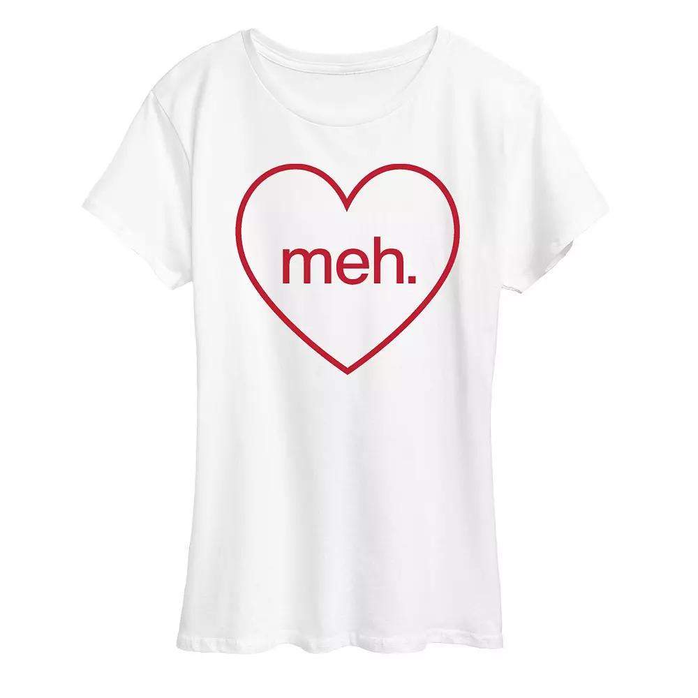 Womens Meh Heart Graphic Tee Product Image