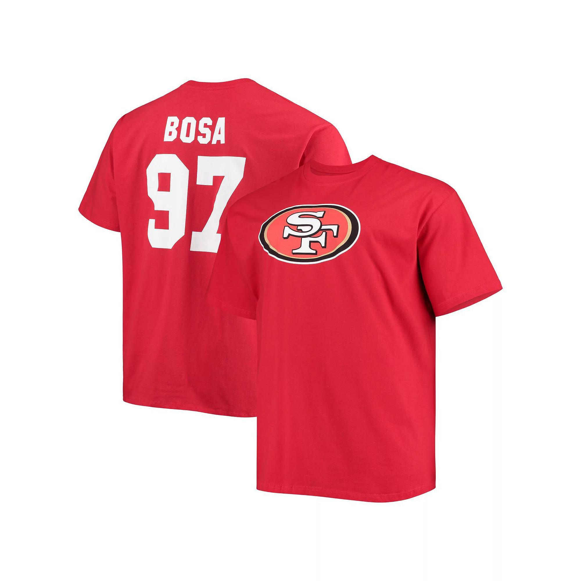Men's Fanatics Branded Nick Bosa Scarlet San Francisco 49ers Big & Tall Player Name & Number T-Shirt, Size: XLT, Red Product Image