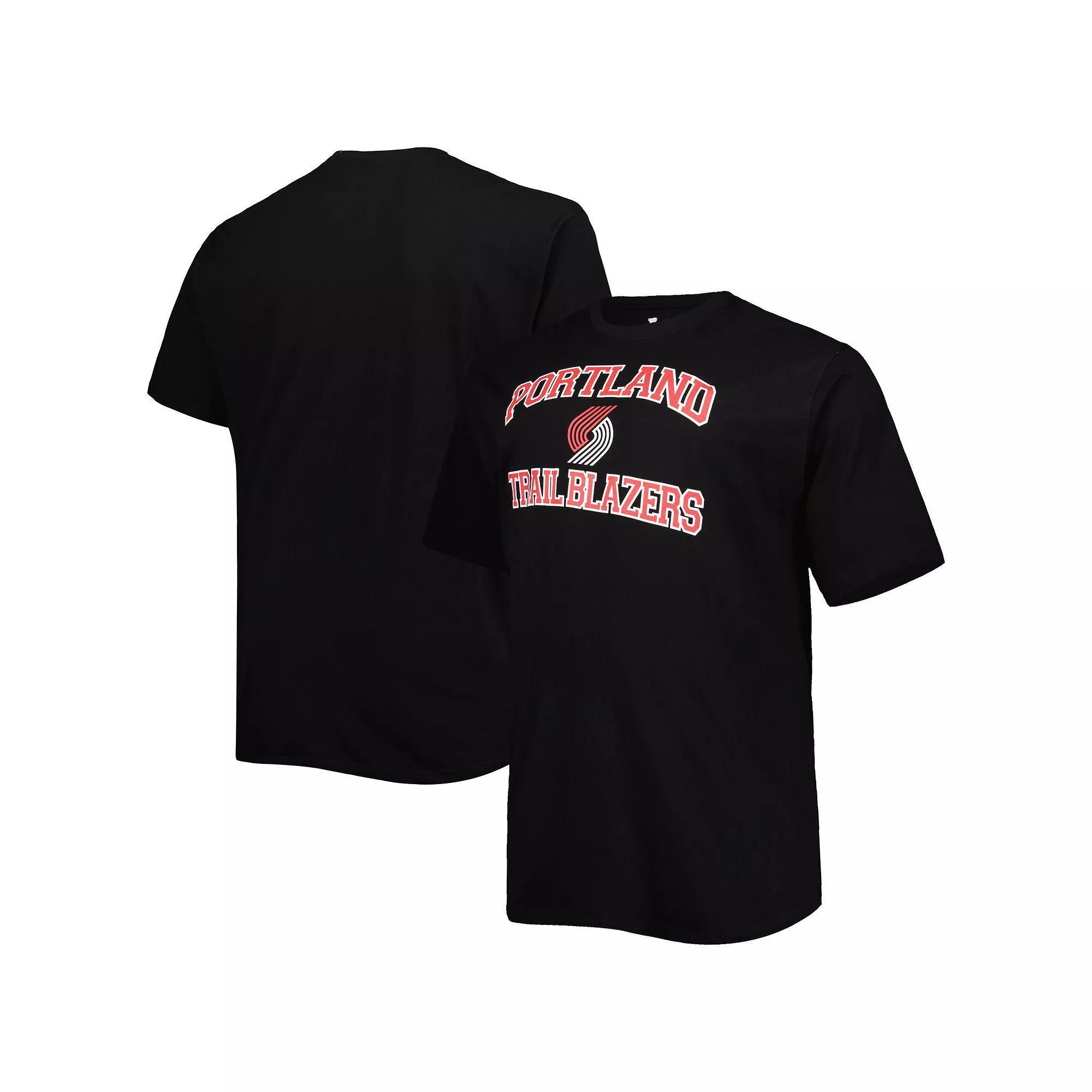 Men's Black Portland Trail Blazers Big & Tall Heart & Soul T-Shirt, Size: 3XB Product Image