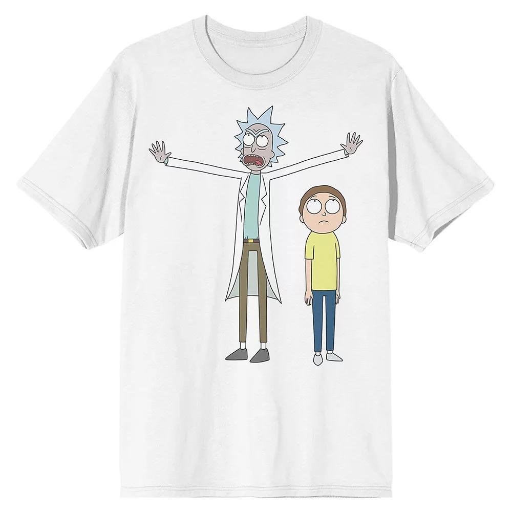 Men's Rick & Morty Front & Back Short Sleeve Graphic T-Shirt, Size: Small, White Product Image
