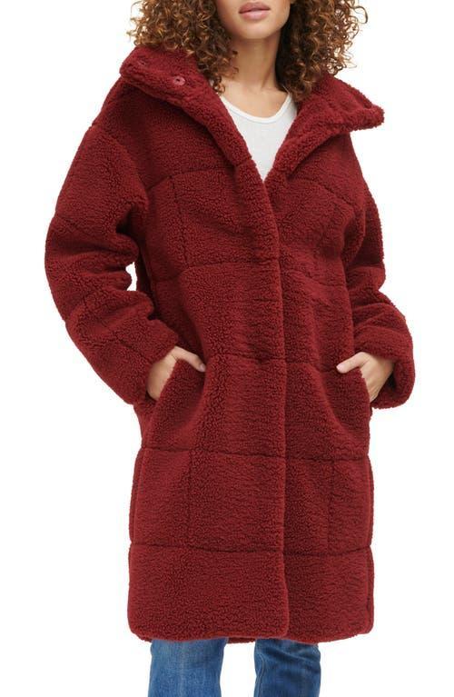 Women's Levi's® Long Quilted Sherpa Coat, Size: Medium, Darkest Green Product Image