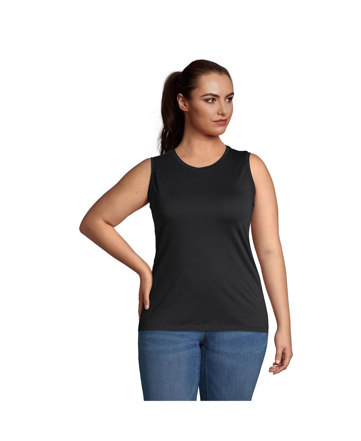 Plus Size Lands' End Power Performance Tunic Tank, Women's, Size: 2XL, White Product Image