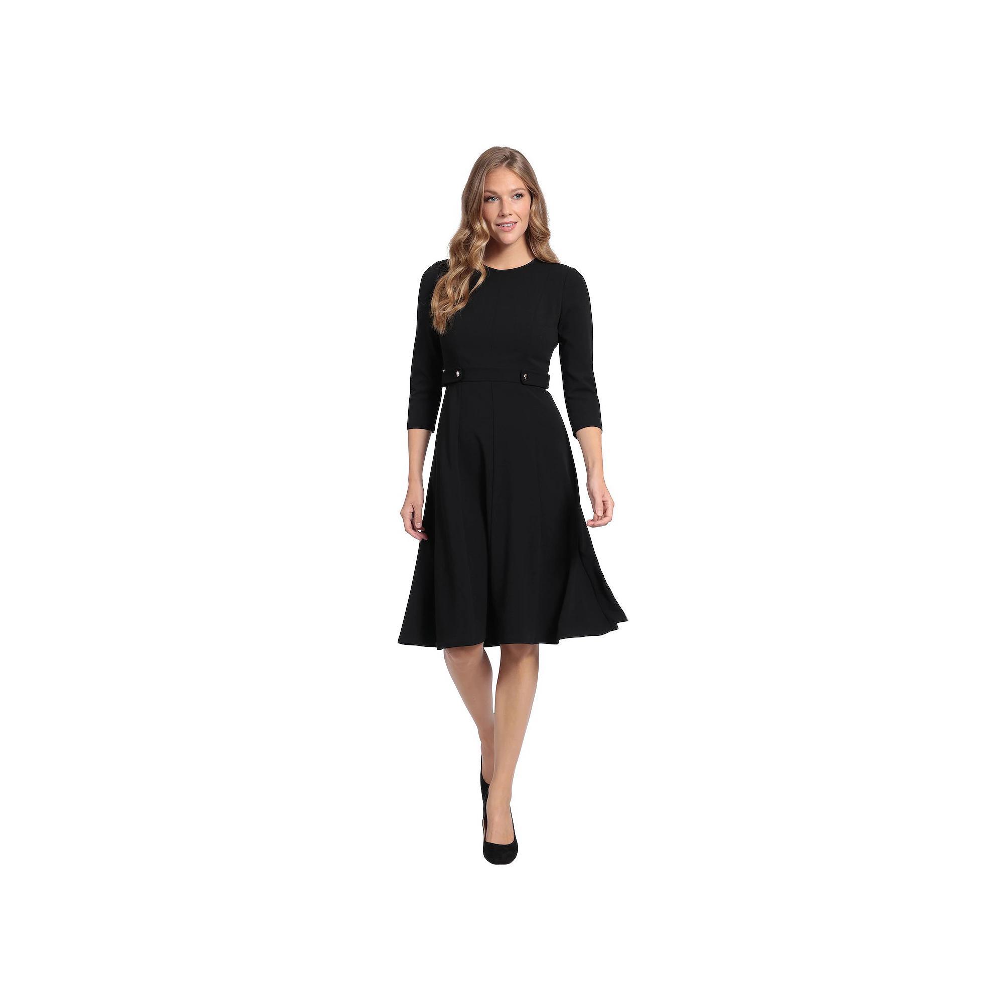 Women's London Times Side Tab Fit & Flare Dress, Size: 10, Black Product Image