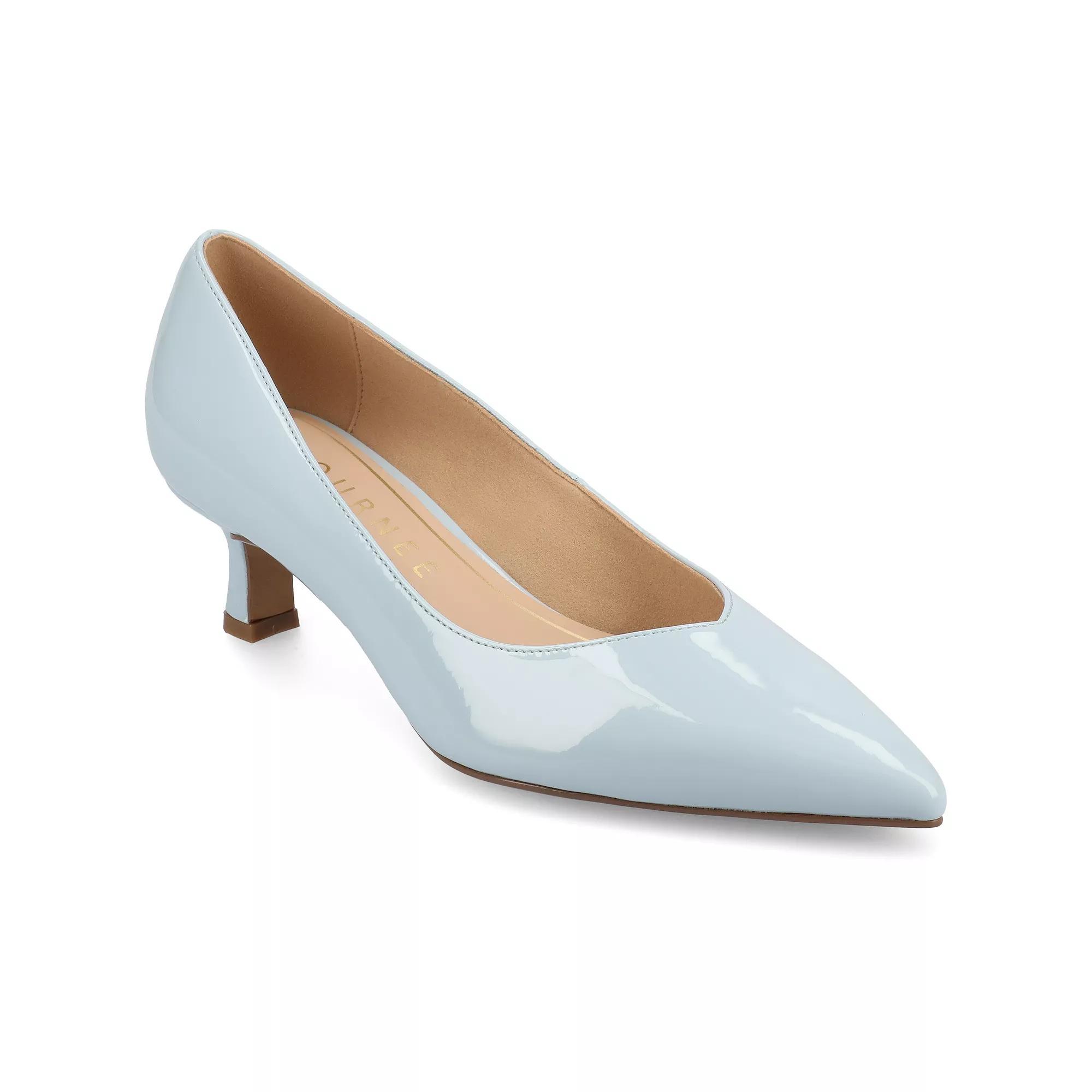 Journee Pammie Medium and Wide Width Womens Slip-On Kitten Heel Pumps Product Image