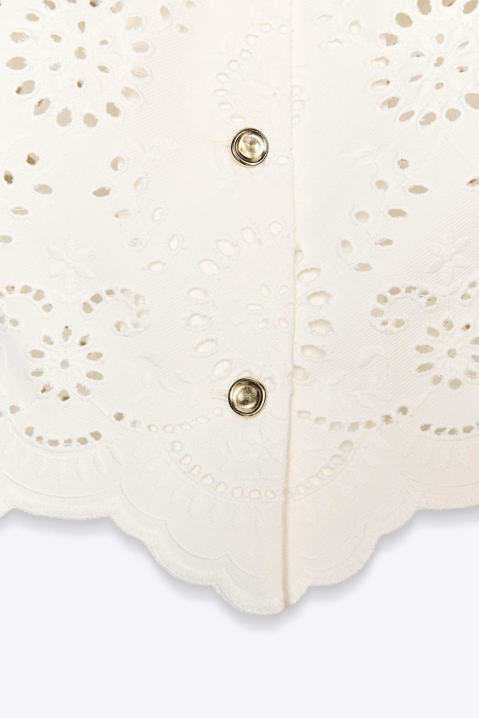 EMBROIDERED EYELET VEST TOP Product Image