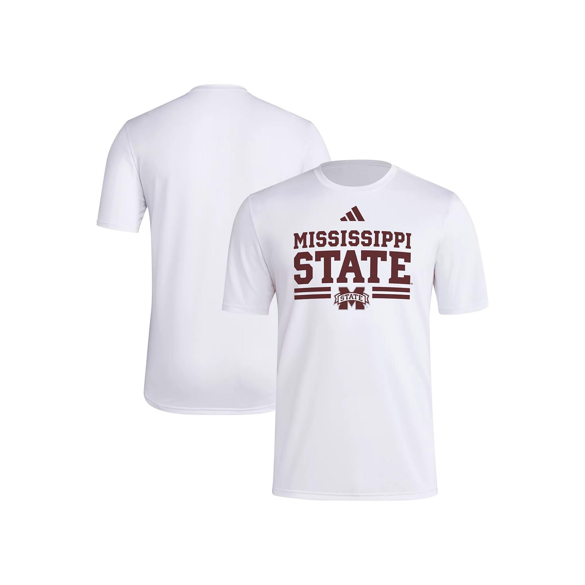 Men's adidas White Mississippi State Bulldogs Strategy Pre-Game T-Shirt, Size: Medium, Mst White Product Image