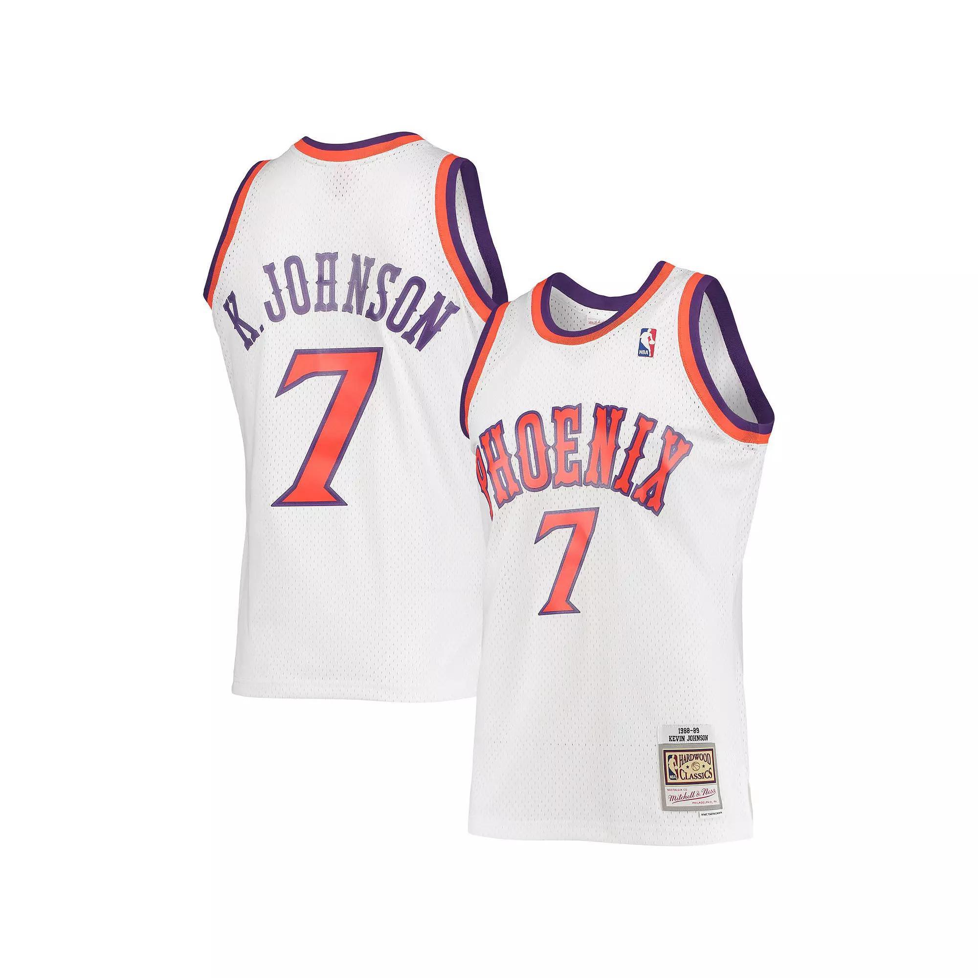 Mens Mitchell & Ness Kevin Johnson White Phoenix Suns 1989-90 Hardwood Classics Swingman Jersey Product Image