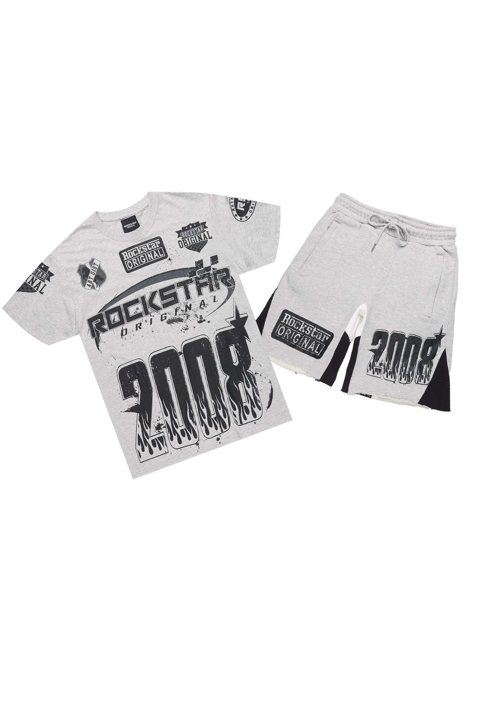 Amos Heather Grey T-Shirt/Short Set Male Product Image
