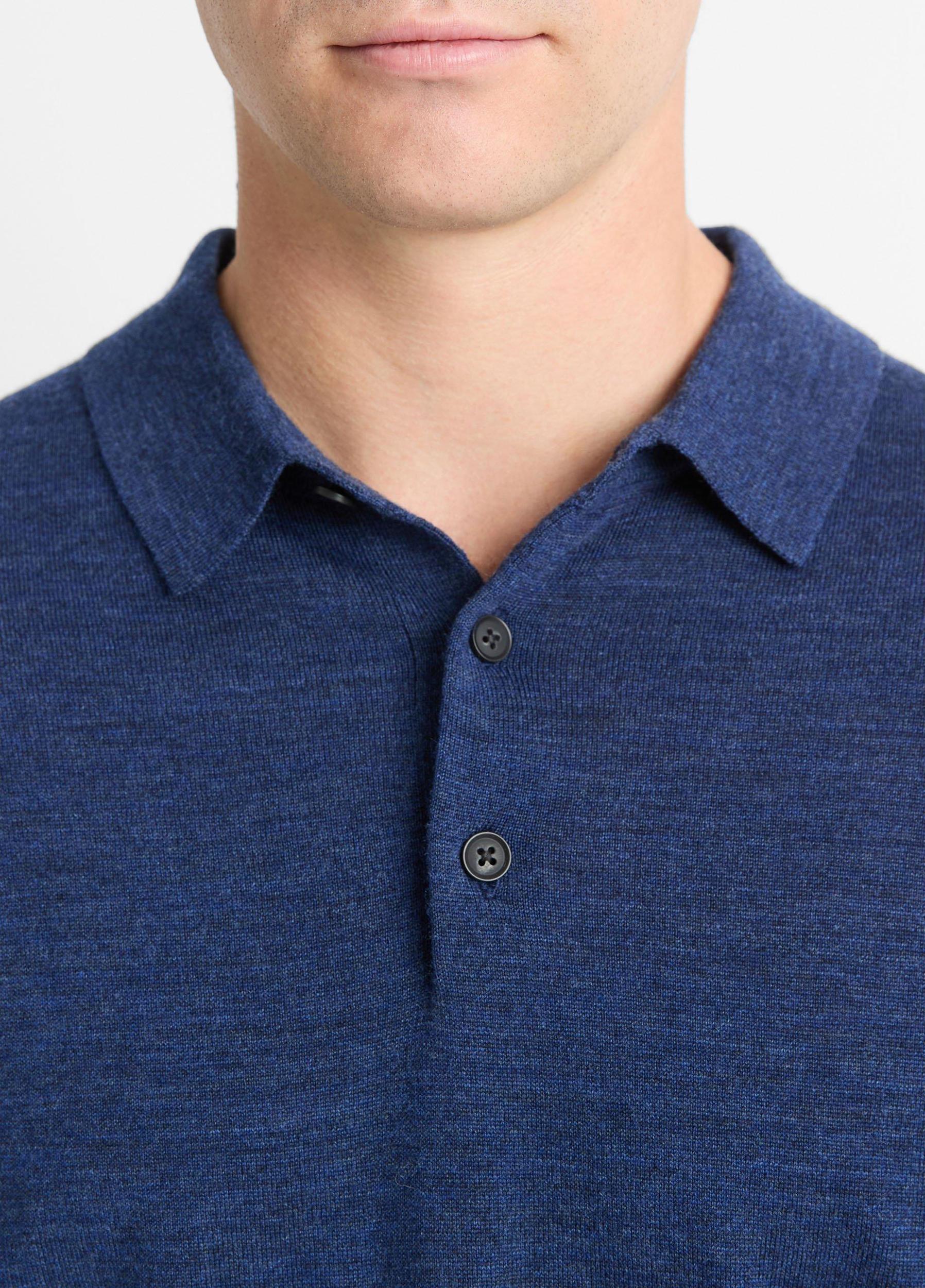 Wool Long-Sleeve Polo Sweater Product Image