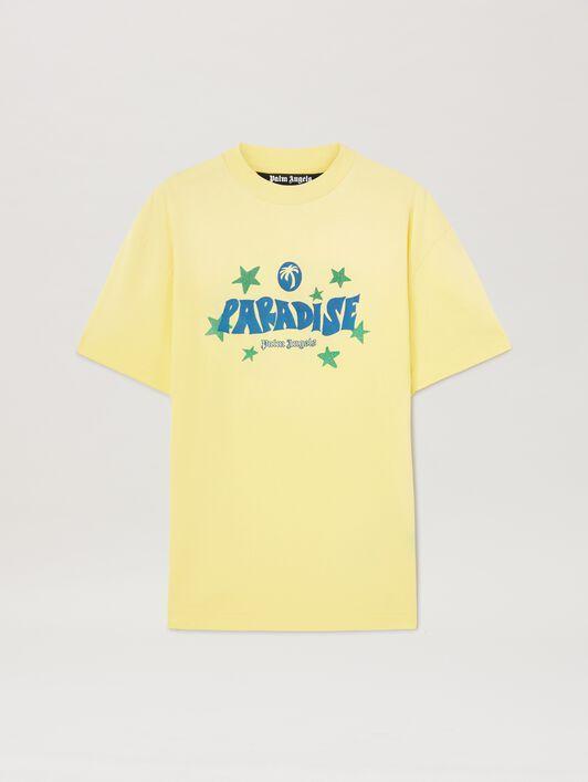 Paradise T-shirt in  1845 yellow - blue  - Palm Angels® Official  Product Image