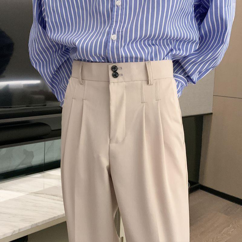 High-Waist Cropped Dress Pants Product Image